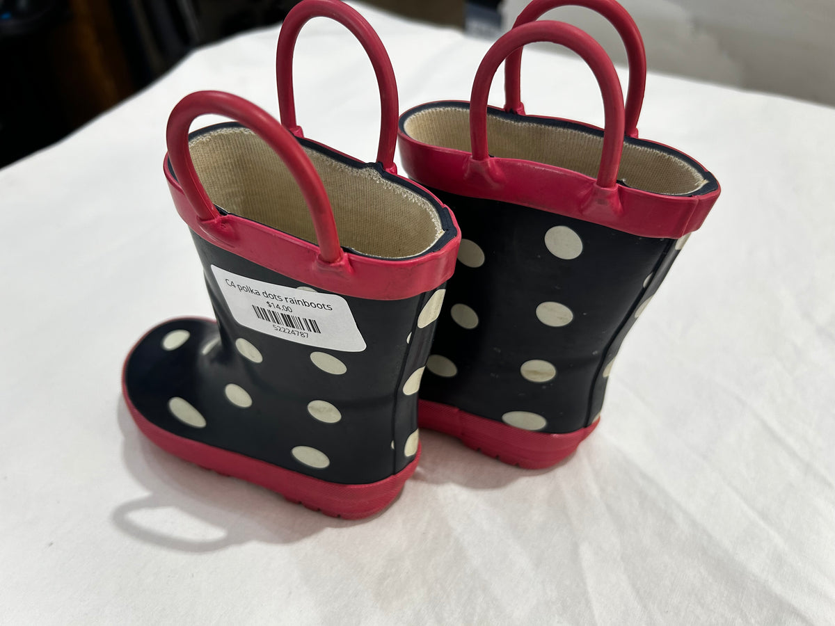 C4 polka dots rainboots