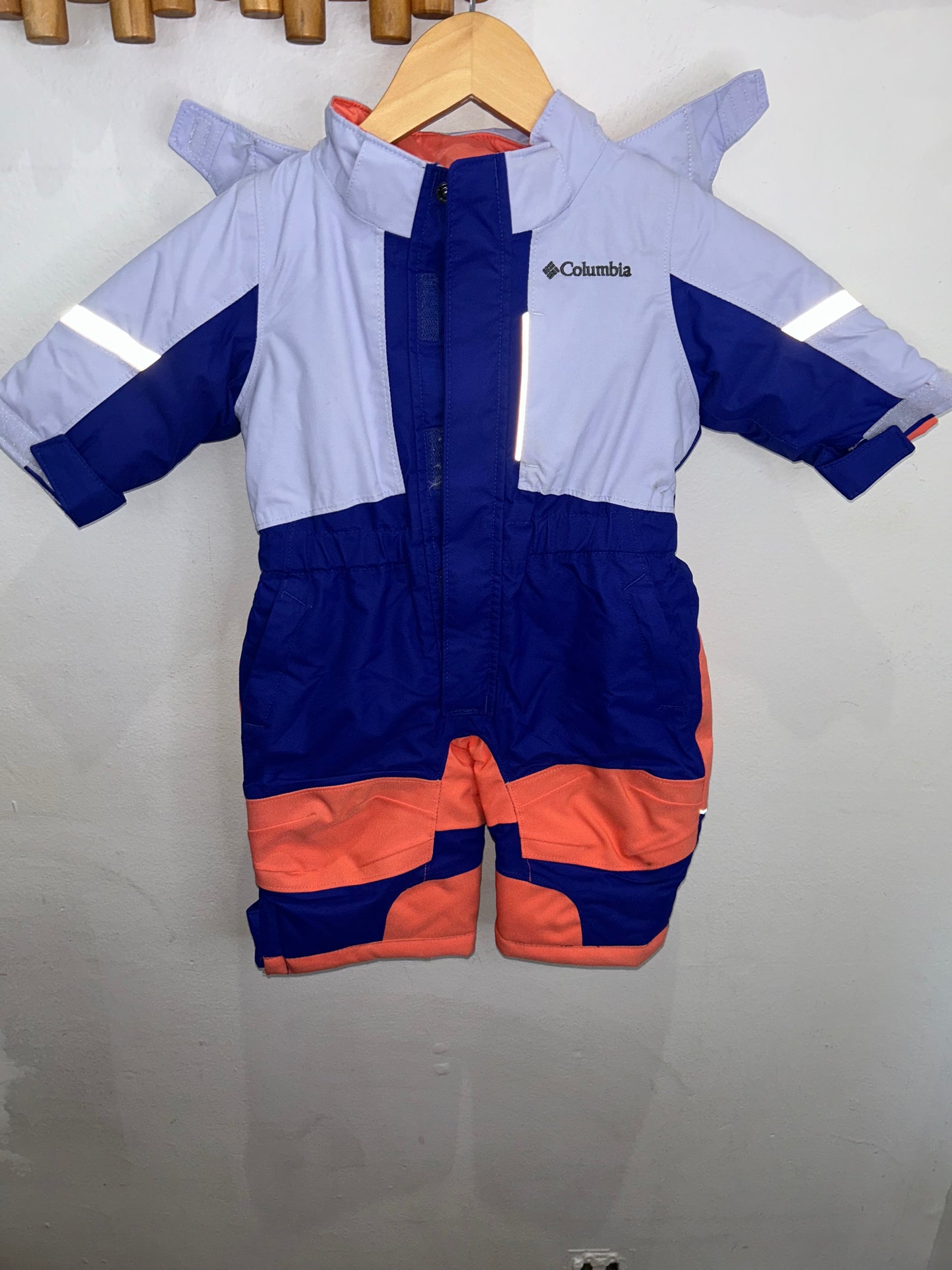 Columbia neon and blue snowjacket 3-6m