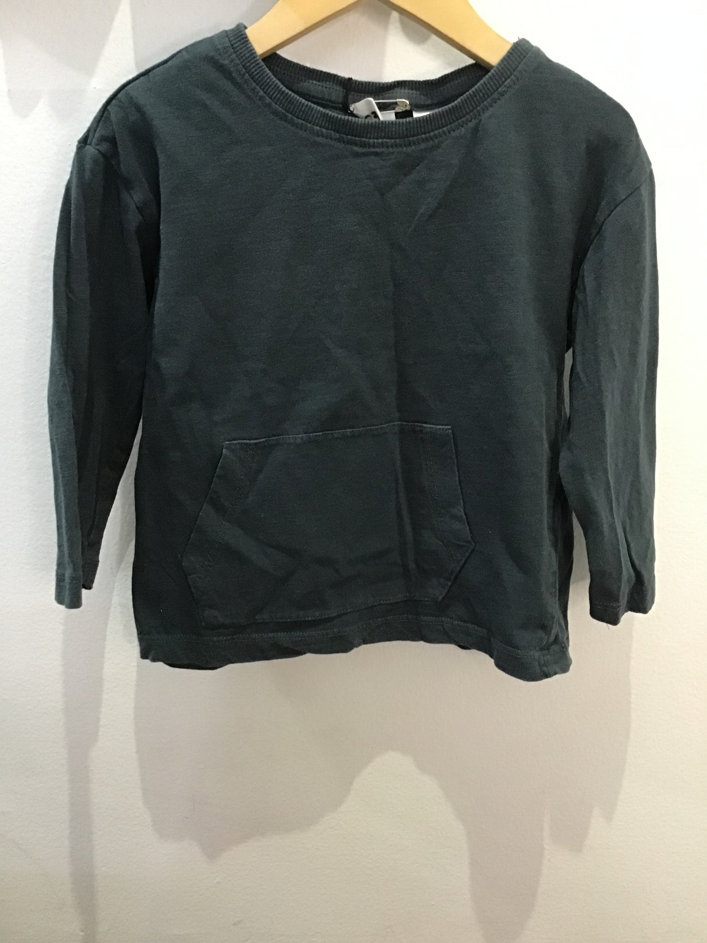 Dark teal kangaroo pocket longsleeve 4-5y