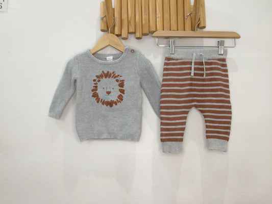 Lion knit sweater set 6m