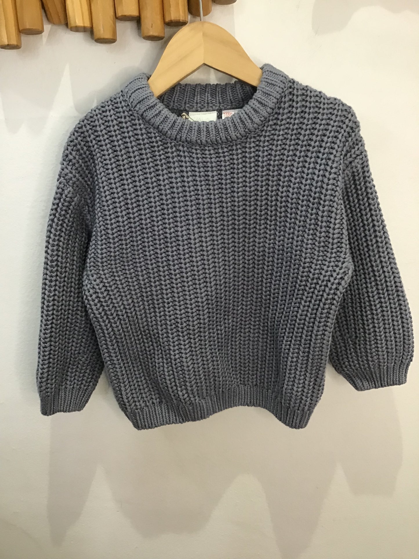 Slate blue cable knit sweater 2y