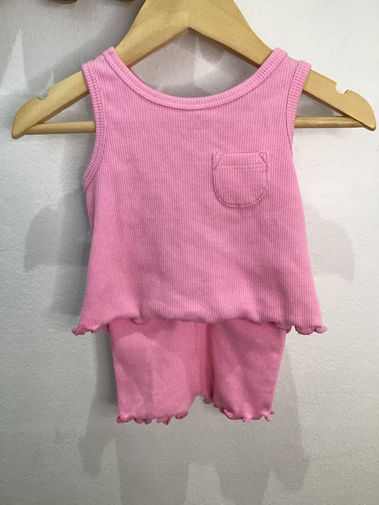 Pink shorts set 0-3m NEW