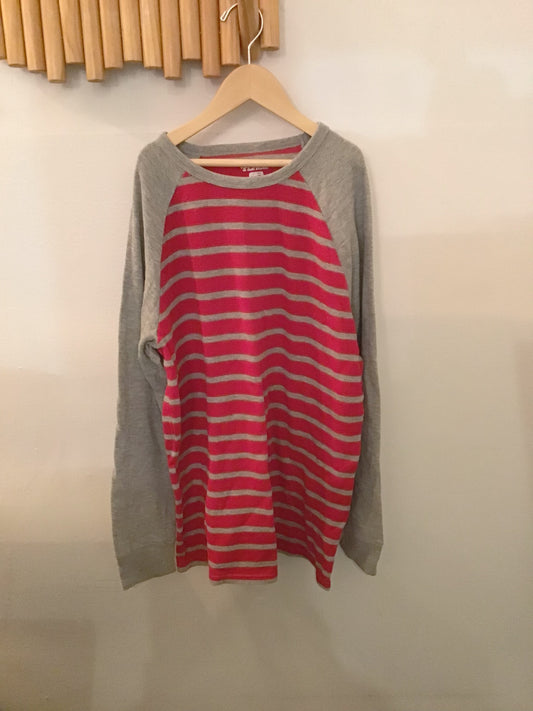 Striped red waffle long sleeve 16y