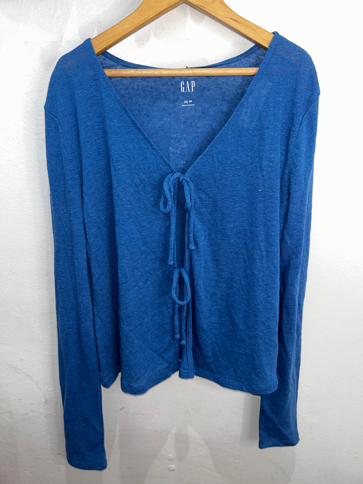 Blue tie blouse - adult XS
