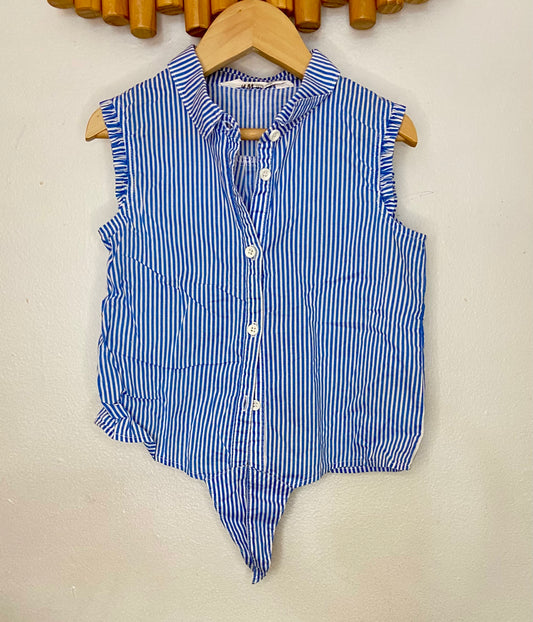 Blue stripe tie shirt 4-5y