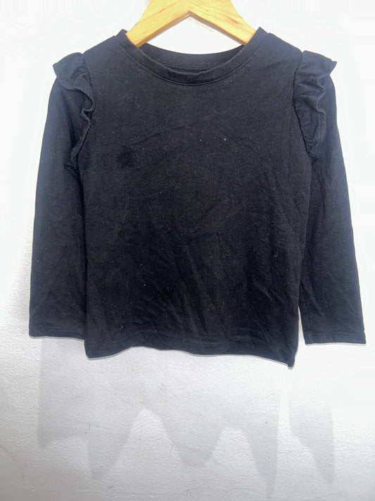 Black frilly longsleeve 3y
