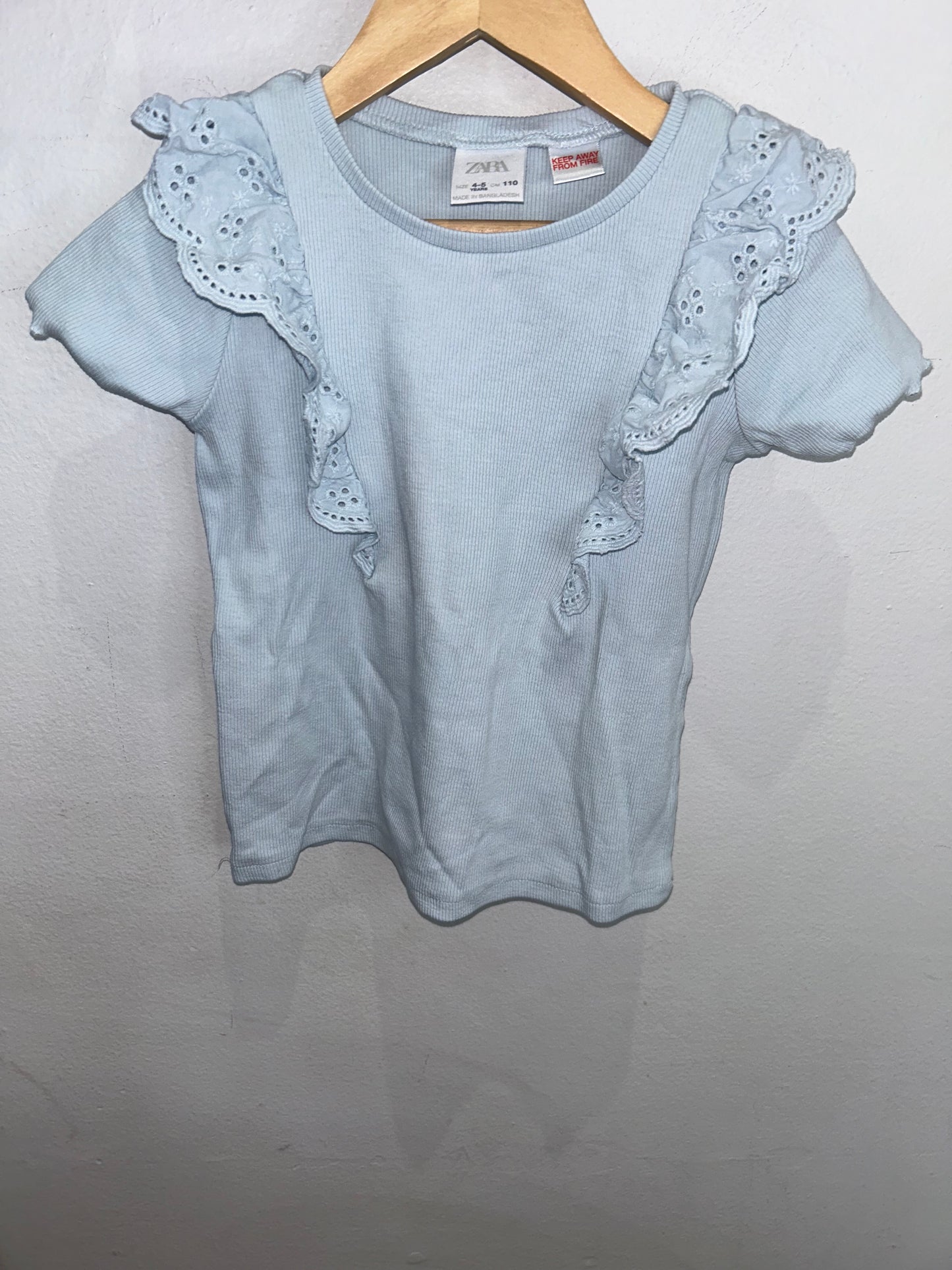 Light blue frills tee 4-5y
