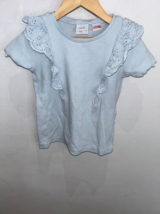 Light blue frills tee 4-5y