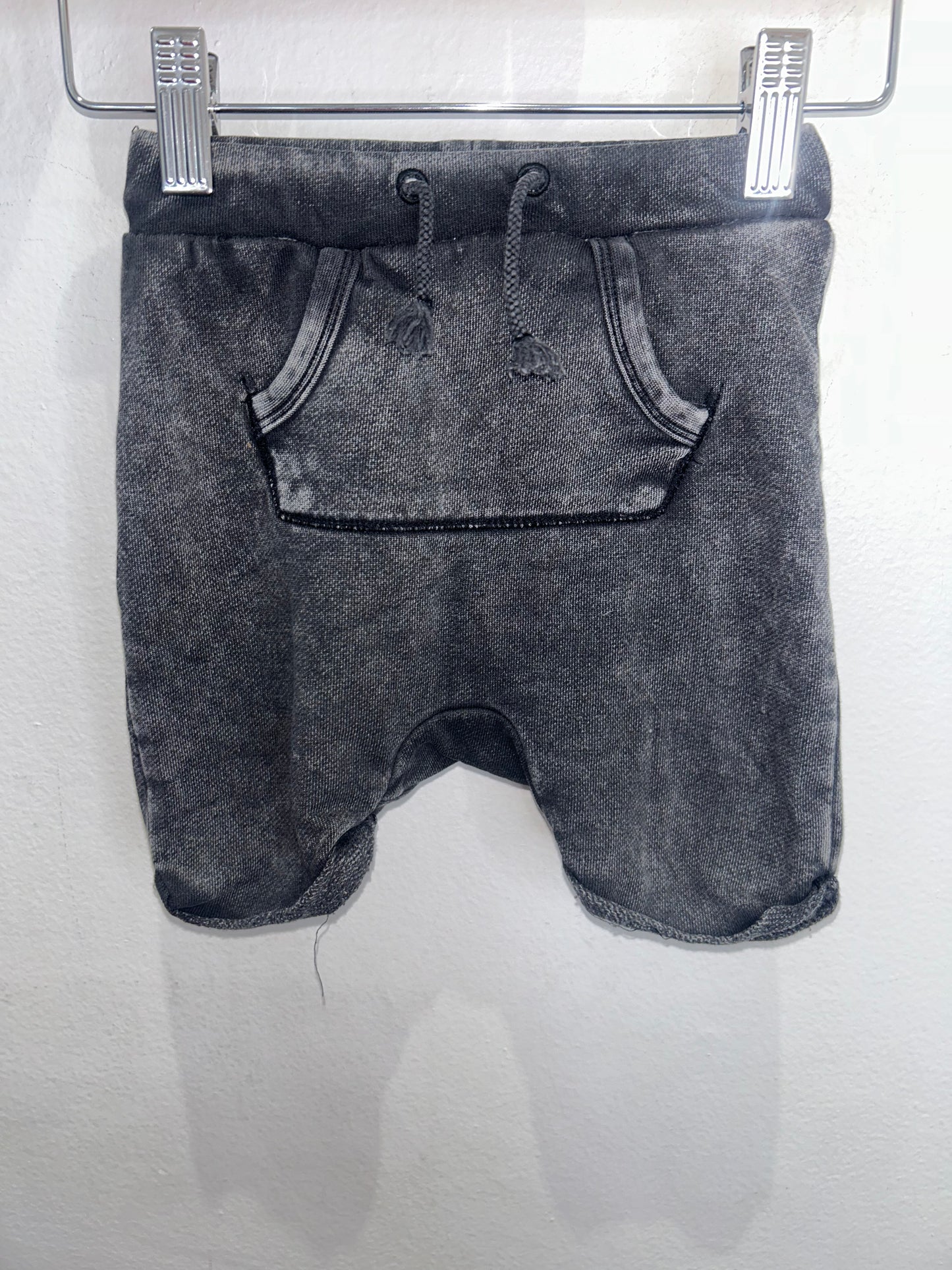 Black faded jogger shorts 9-12m