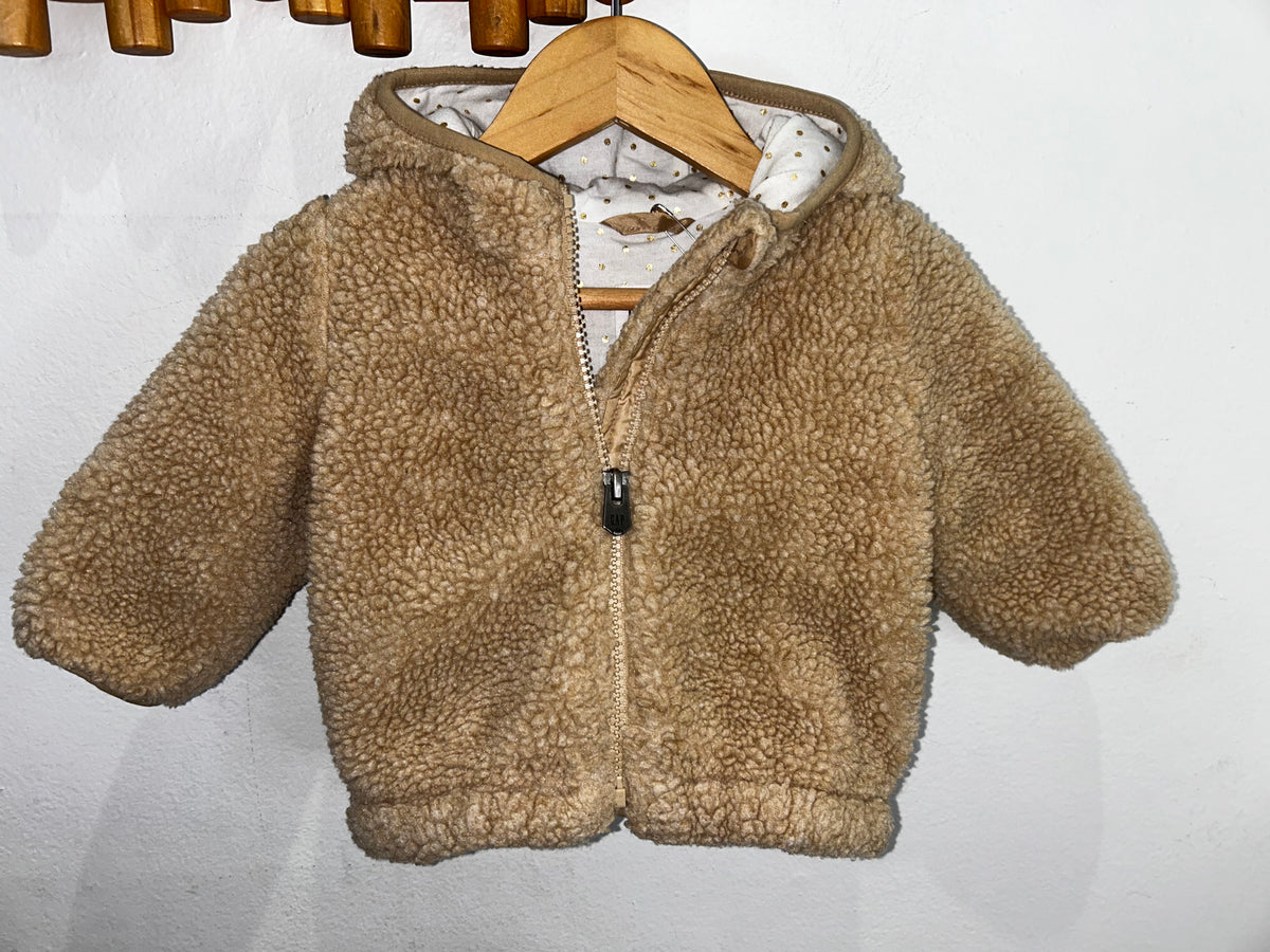 Light brown furry sweatshirt 0-6m