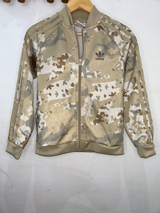 Camo Adidas zip-up 7-8y