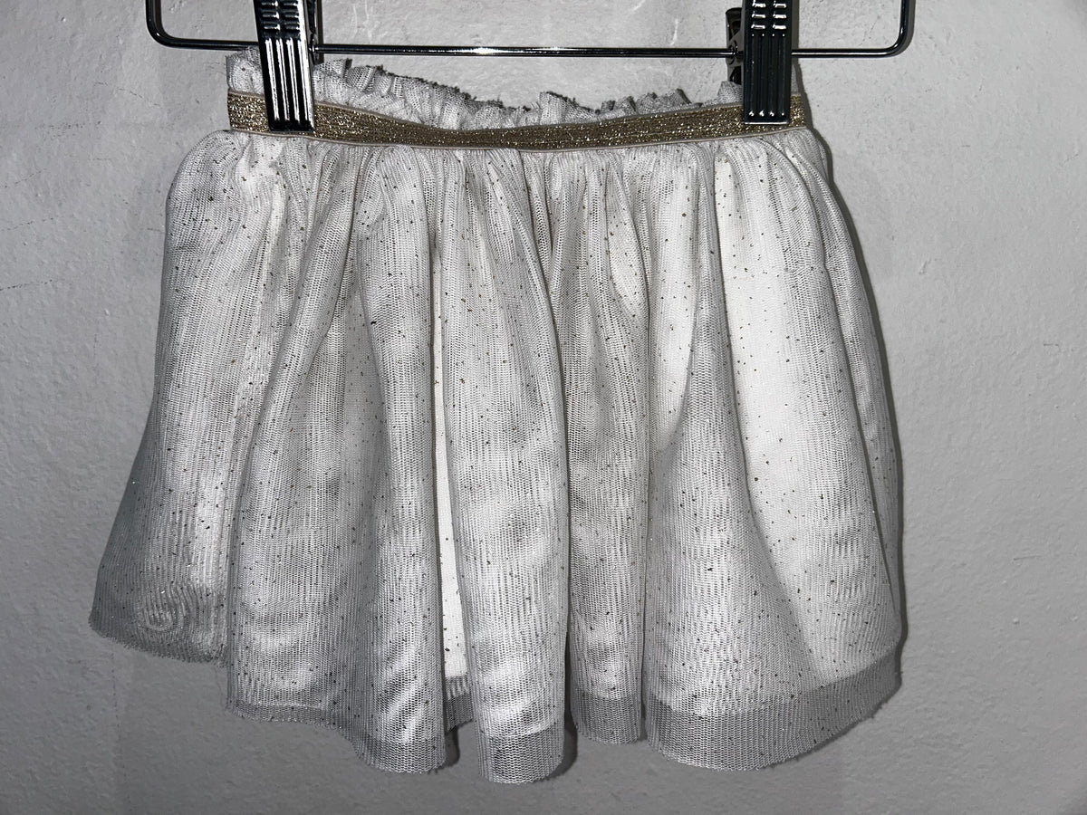 White sparkly tulle skirt 2y