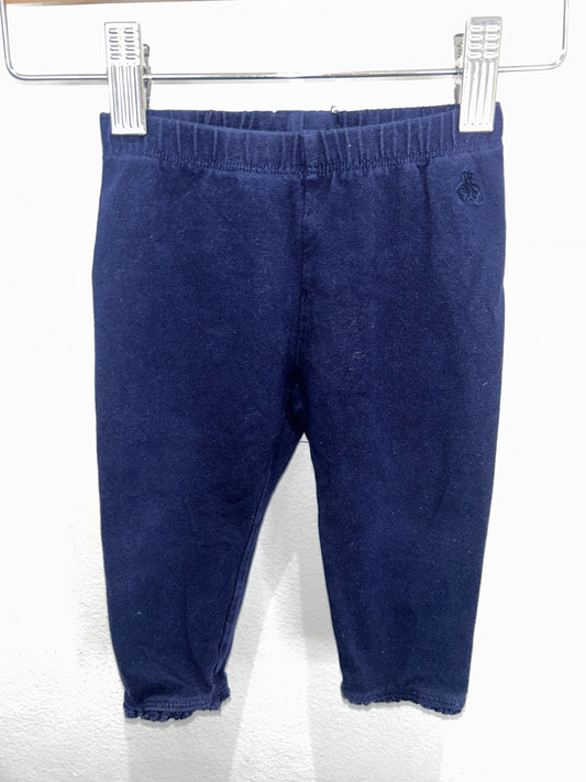 Navy leggings with ruffle bottom 6-12m