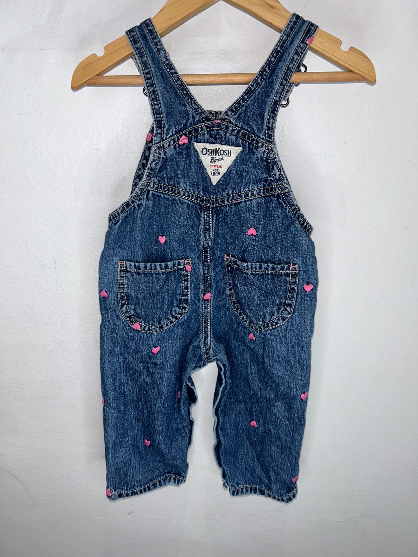 Pink hearts overall  6-12m