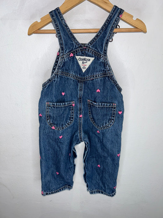 Pink hearts overall  6-12m