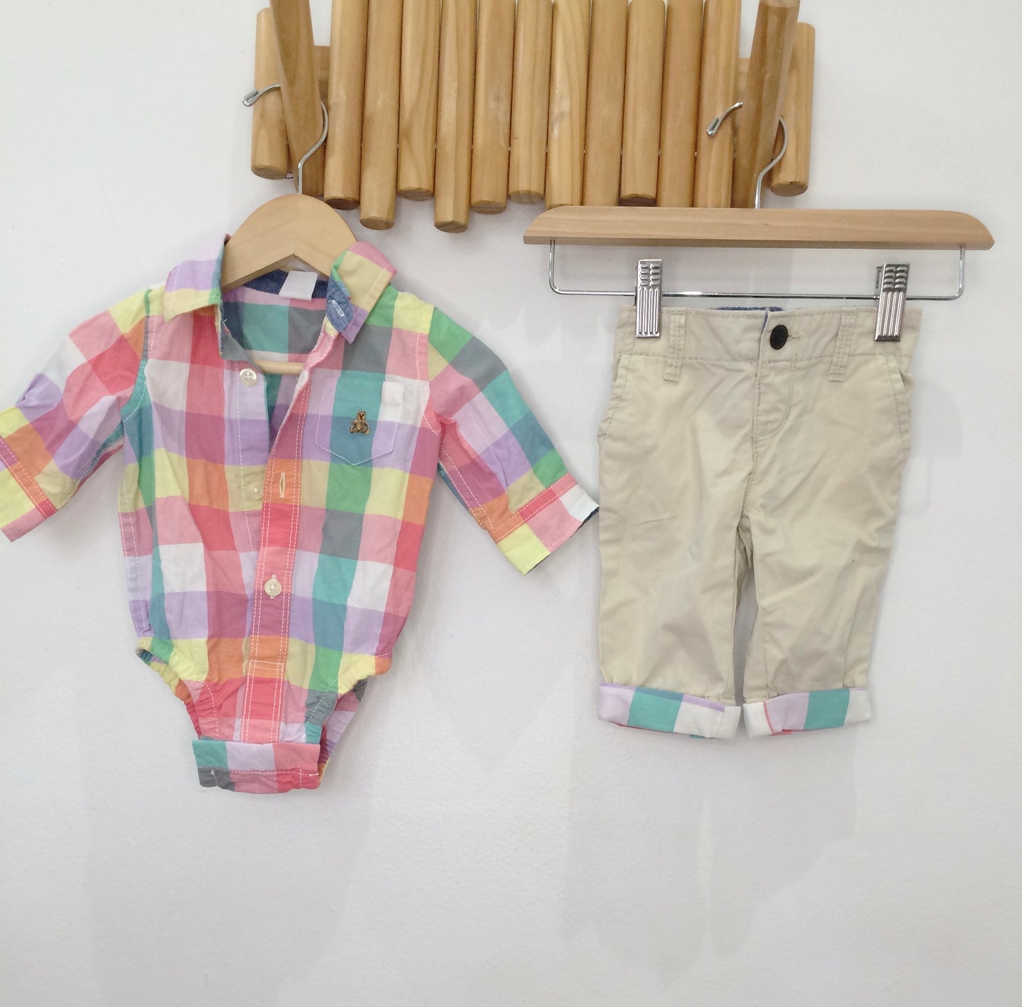 Fancy checkered set 0-3m