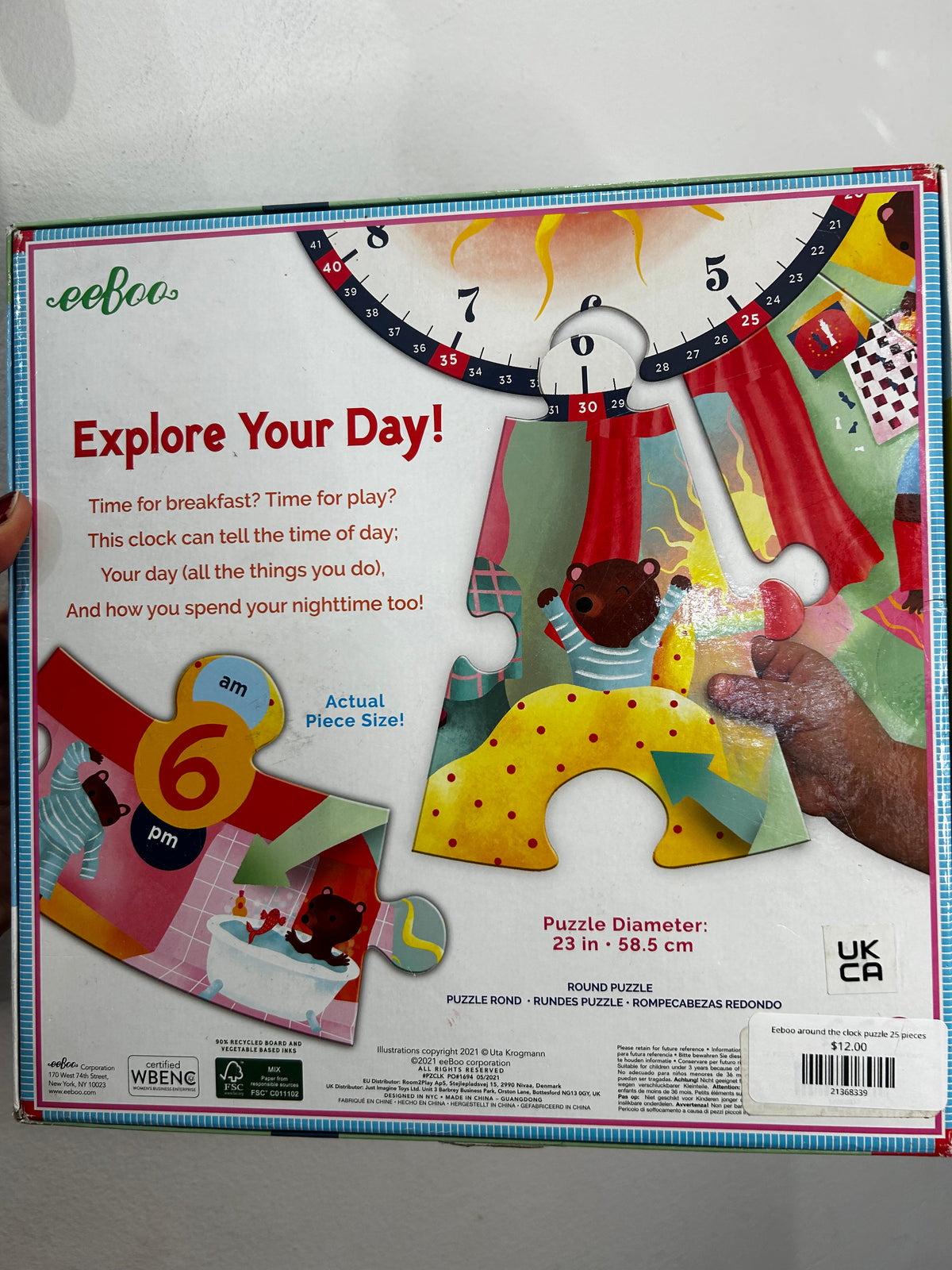 Eeboo around the clock puzzle 25 pieces