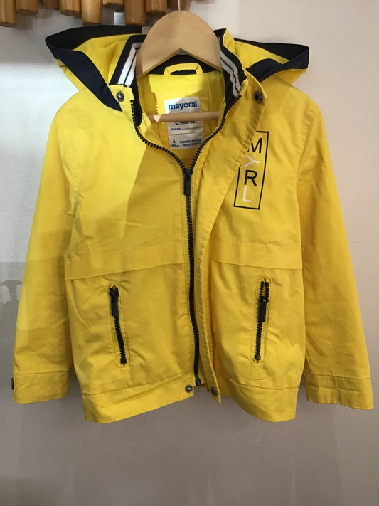 Yellow Mayoral rain coat 4y