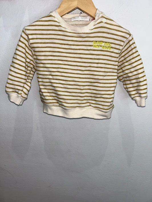 Slow life tiny steps pullover 3-6m