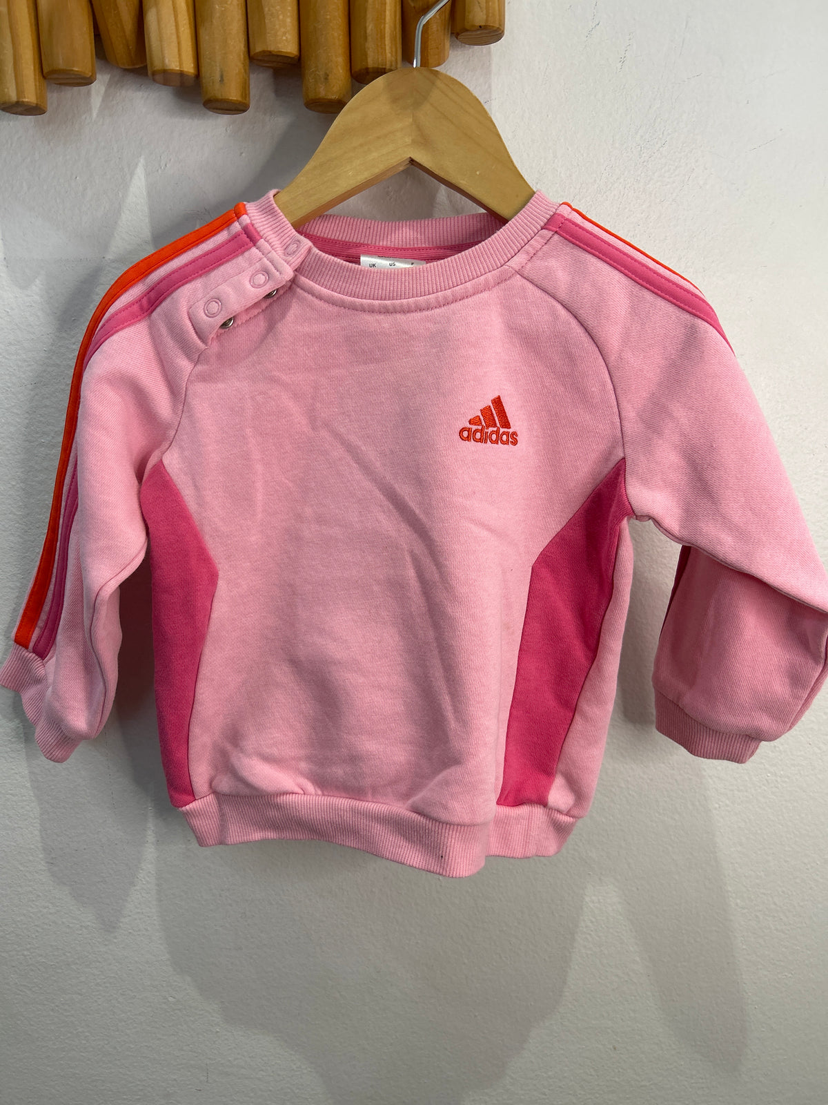 Adidas pink and orange pullover 9-12m