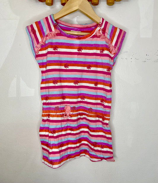 Hatley palm trees stripe dress 4y