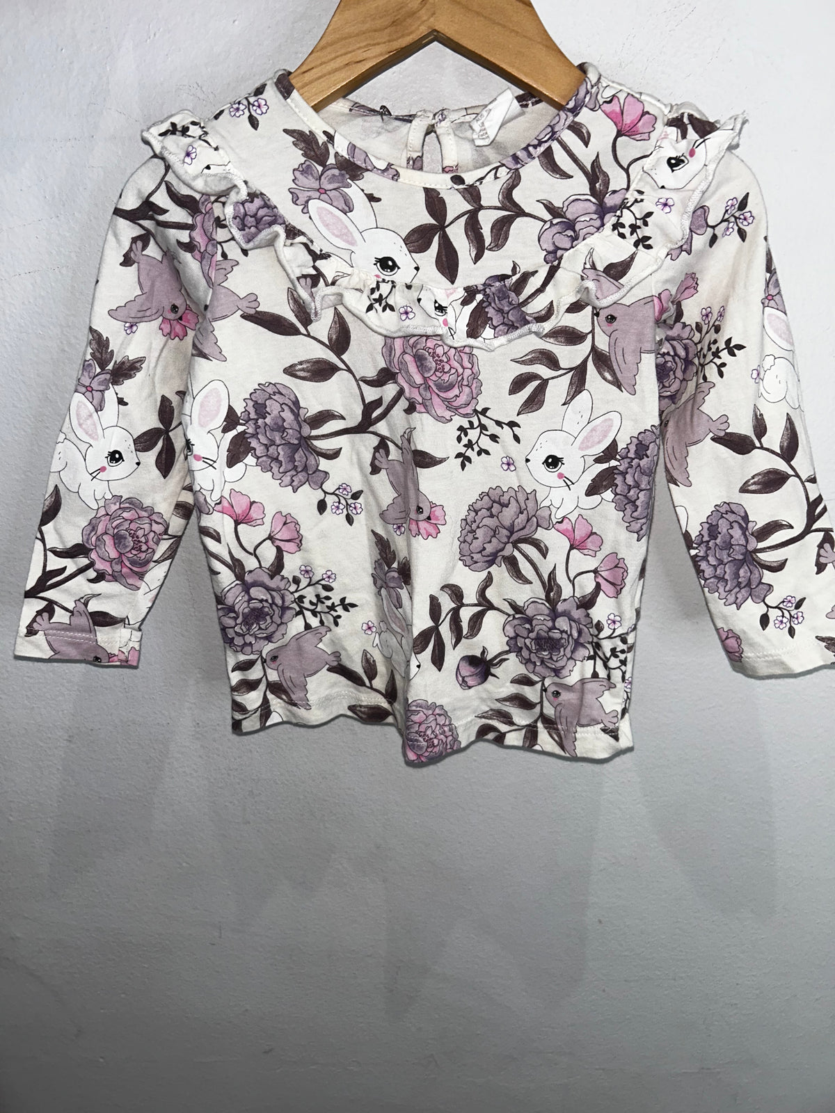Bunnies and birds blouse 12-18m