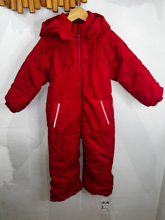 Red snowsuit 4-5y