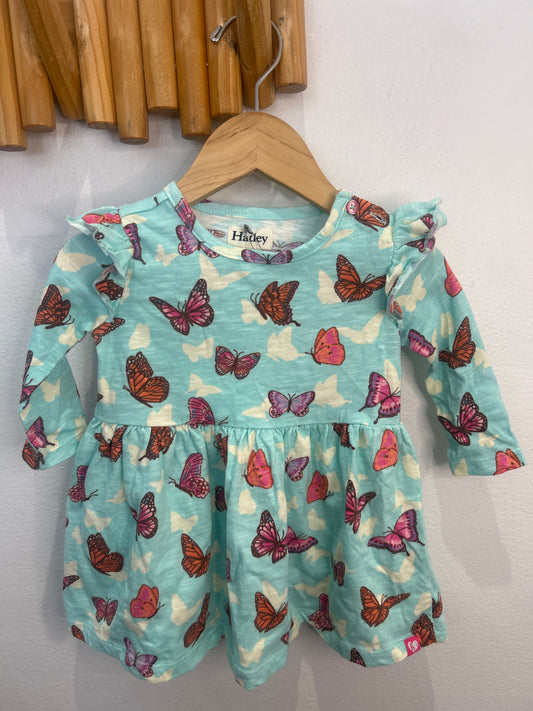 Hatley butterflies blue dress 6-9m
