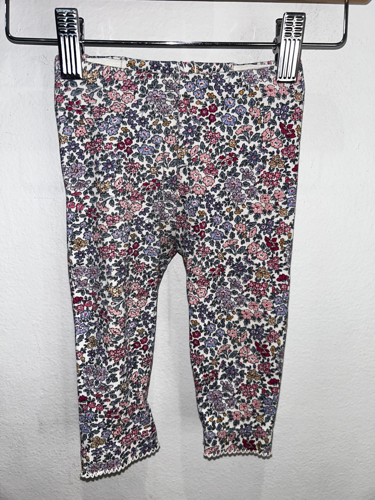 Tiny floral ribbed leggigs 6-9m