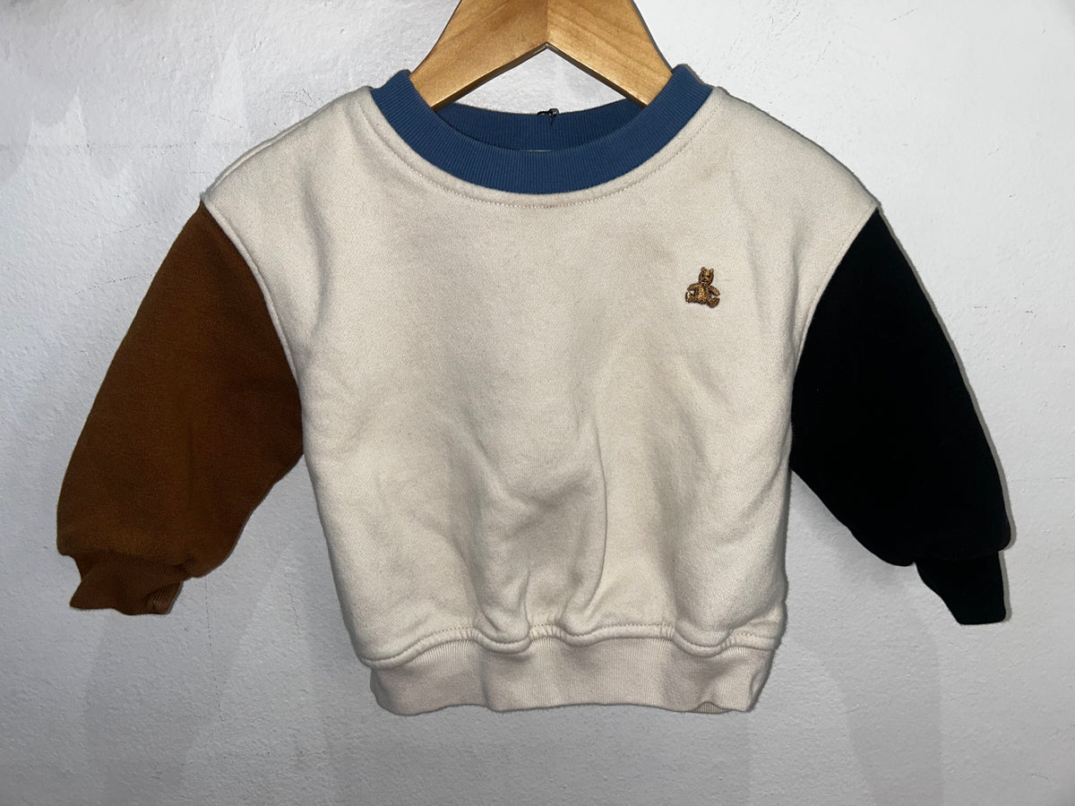 Cream colour block pullover 12-18m