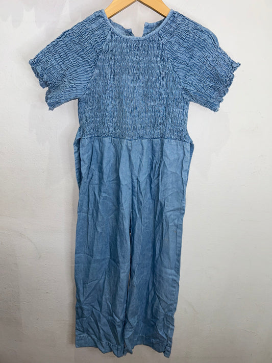 Chambray smocked romper 5-6y