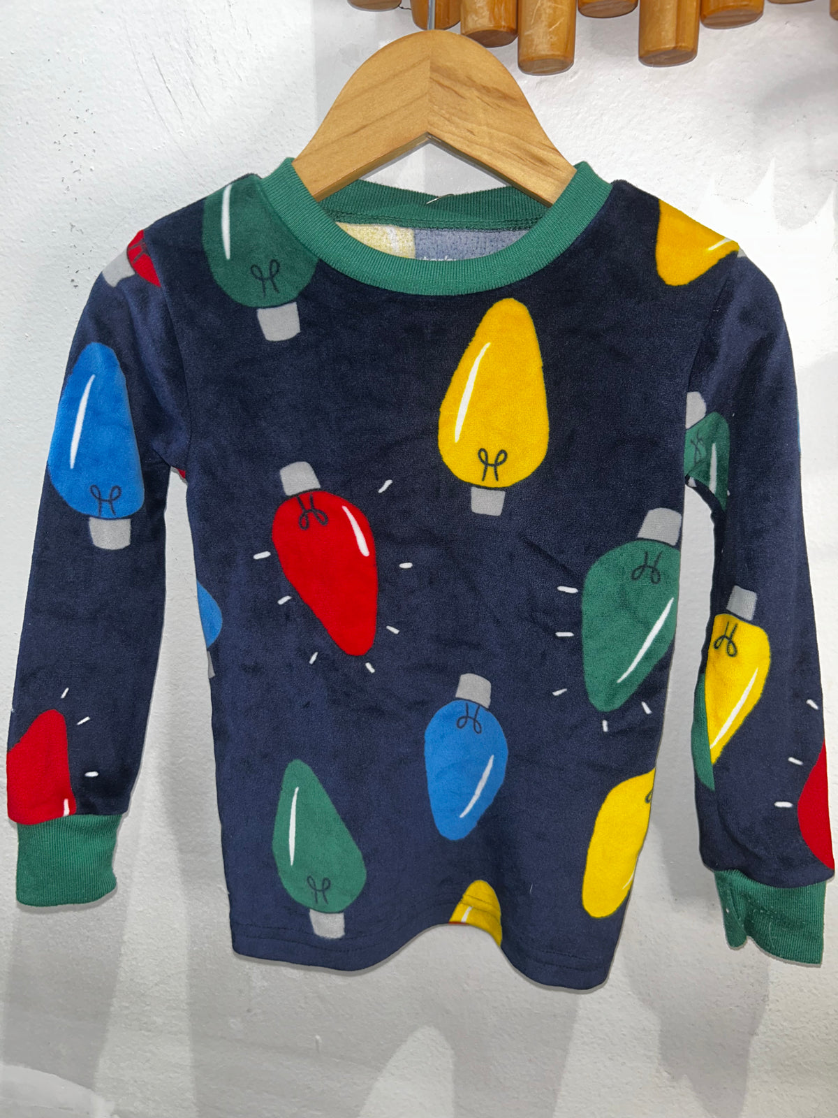 Christmas lights velour pyjamas 2y