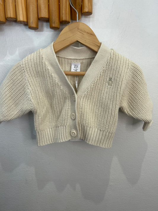 Cream knit cardigan 0-3m
