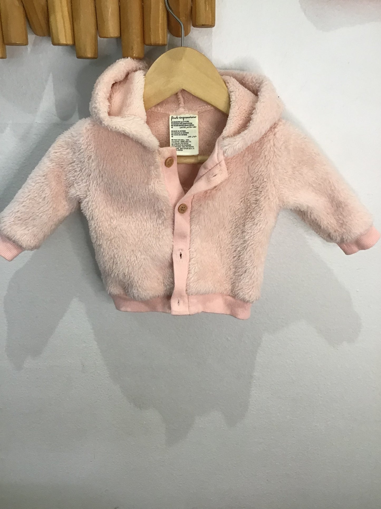 Hoodie furry pink newborn