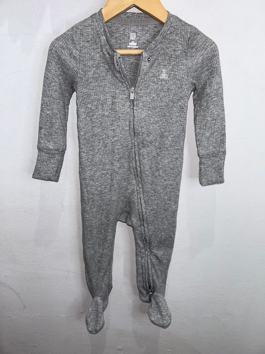 Grey ribbed sleeper 6-9m