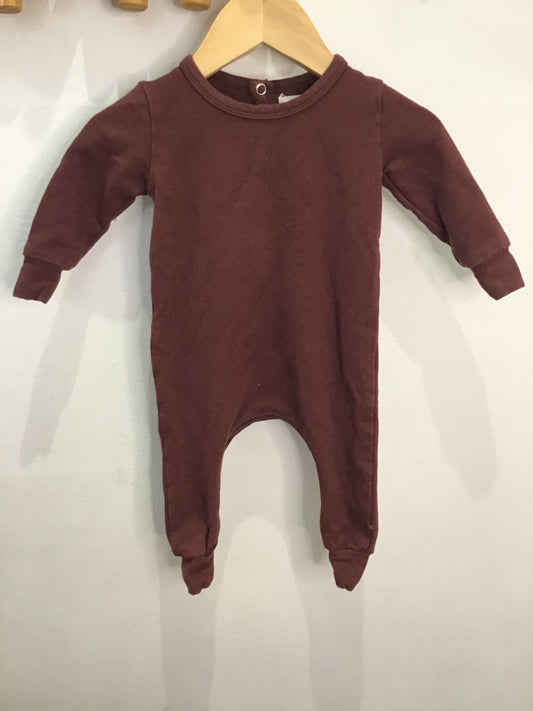 Os & Oakes maroon romper 0-3m