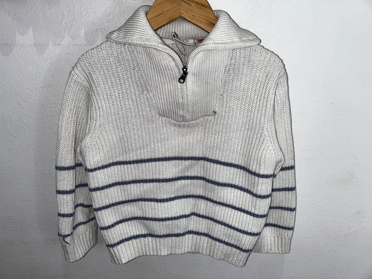 Blue stripes collar sweater 2-3y
