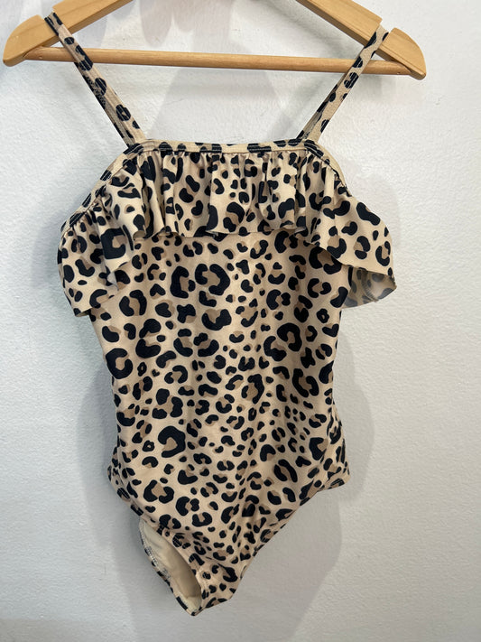 Leopard print ruffle swimsuit 6-7y