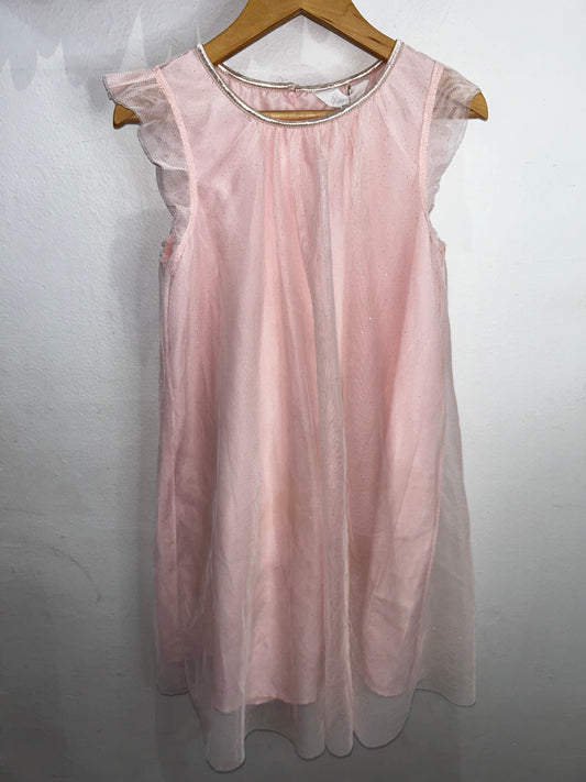 Pink tulle sparkly dress 9-10y