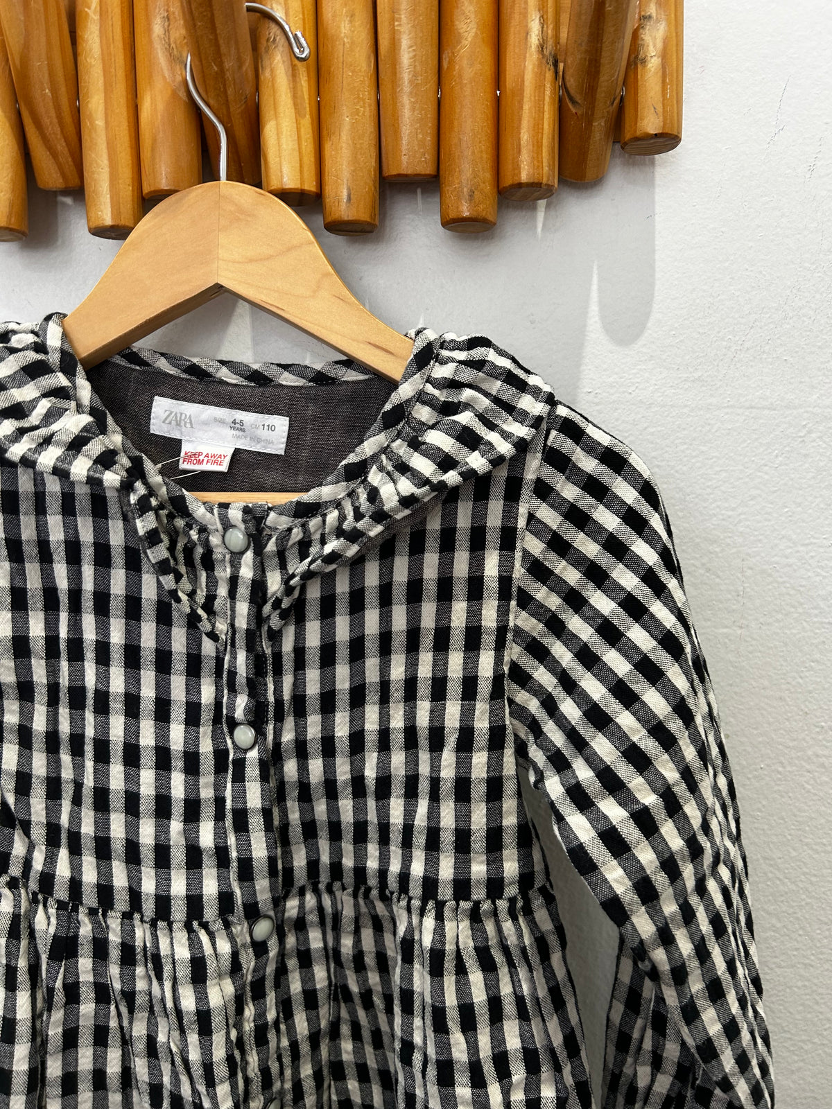 Black checkered dress 4-5y
