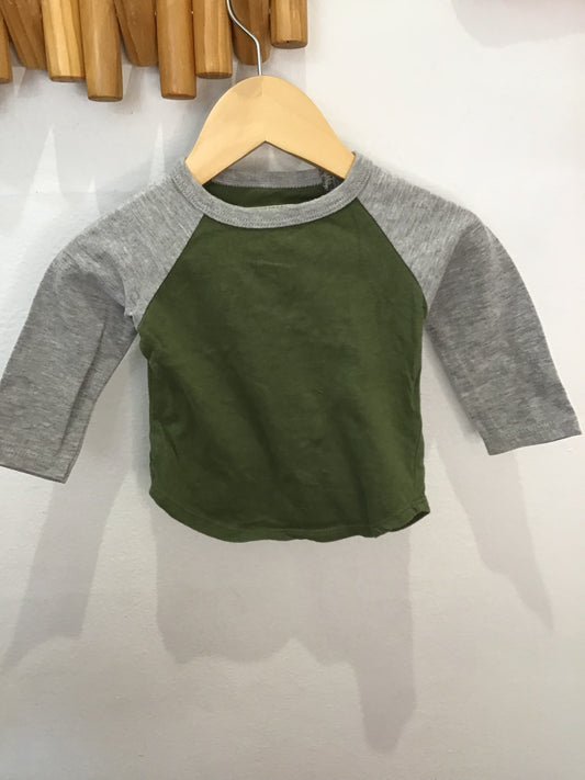 Minimioche green baseball tee 3-6m