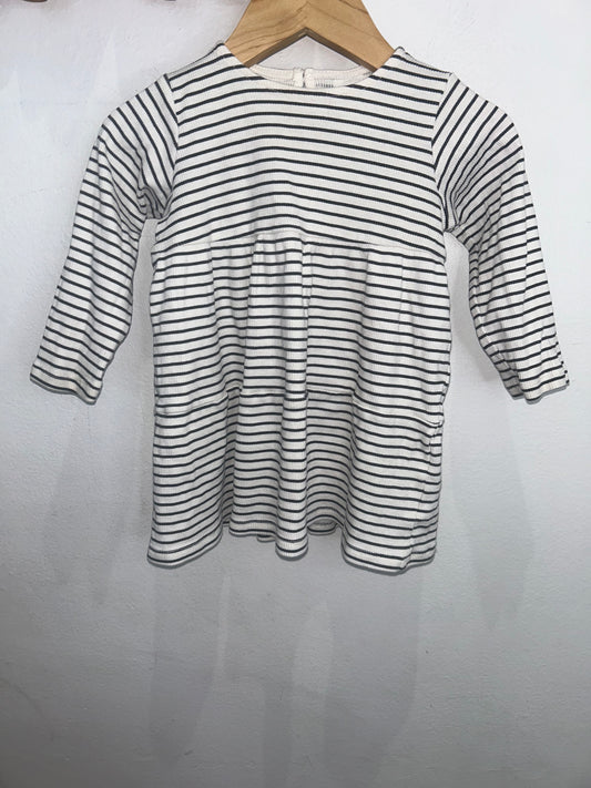 Black stripes pocket dress 6-9m
