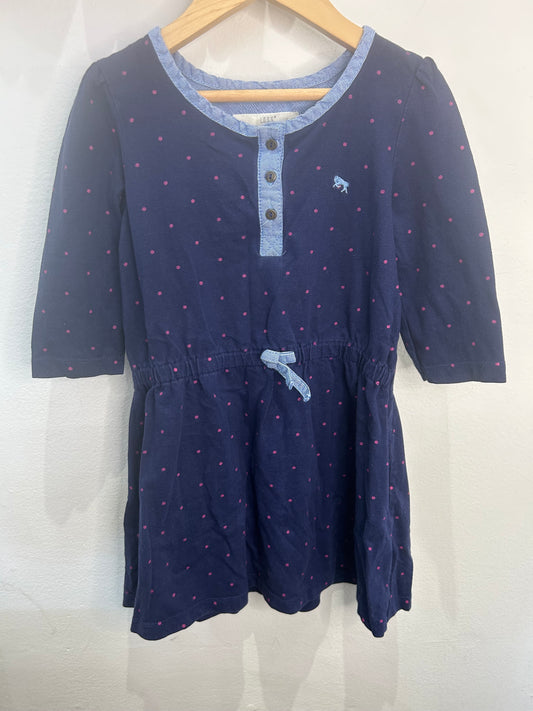 Dots henley dress 4-6y