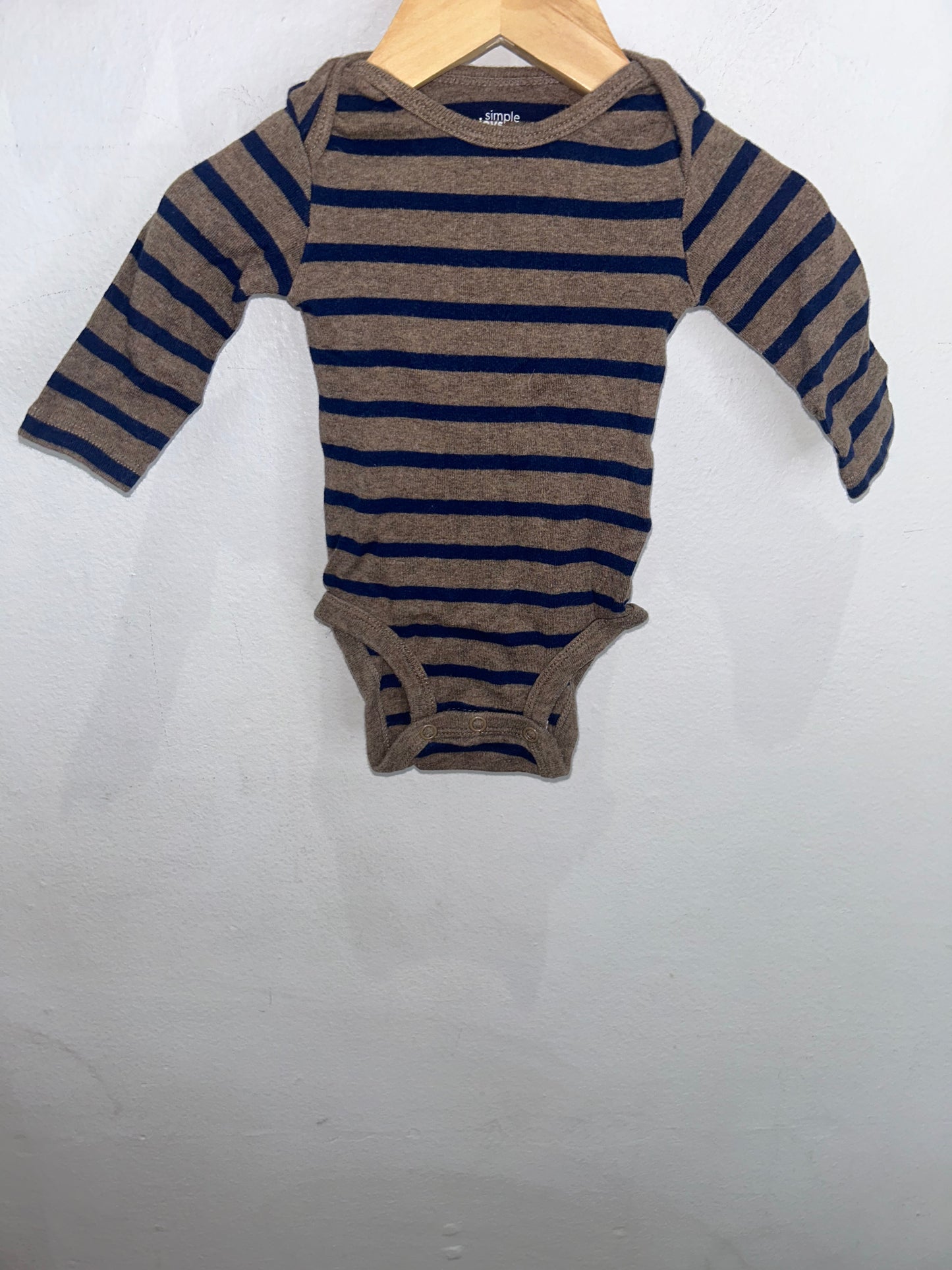 Brown stripes onesie 0-3m