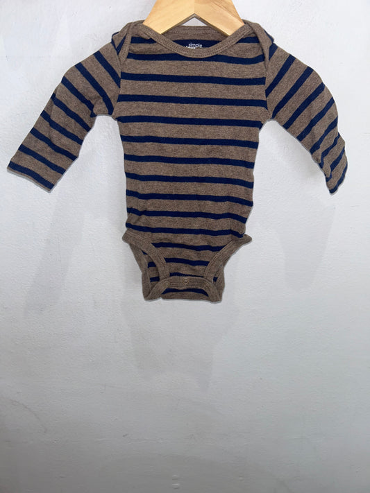 Brown stripes onesie 0-3m