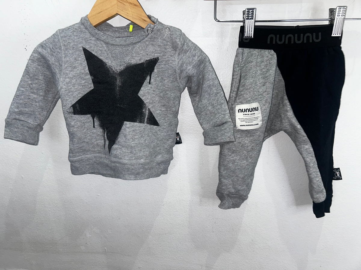 Nununu grey set 3-6m