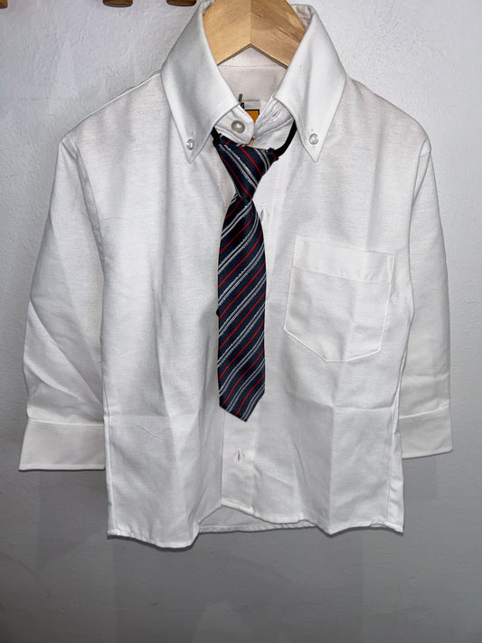 White shirt and tie 4y