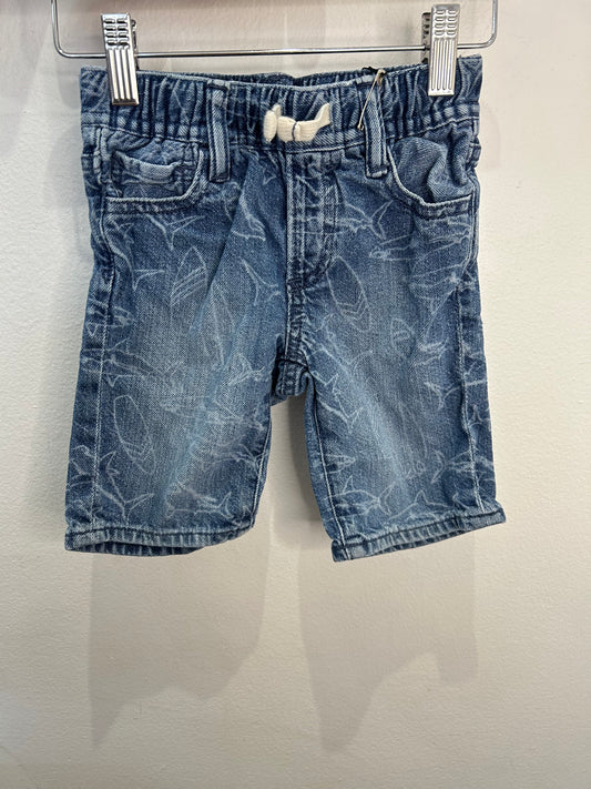 Shark print denim long shorts 3y