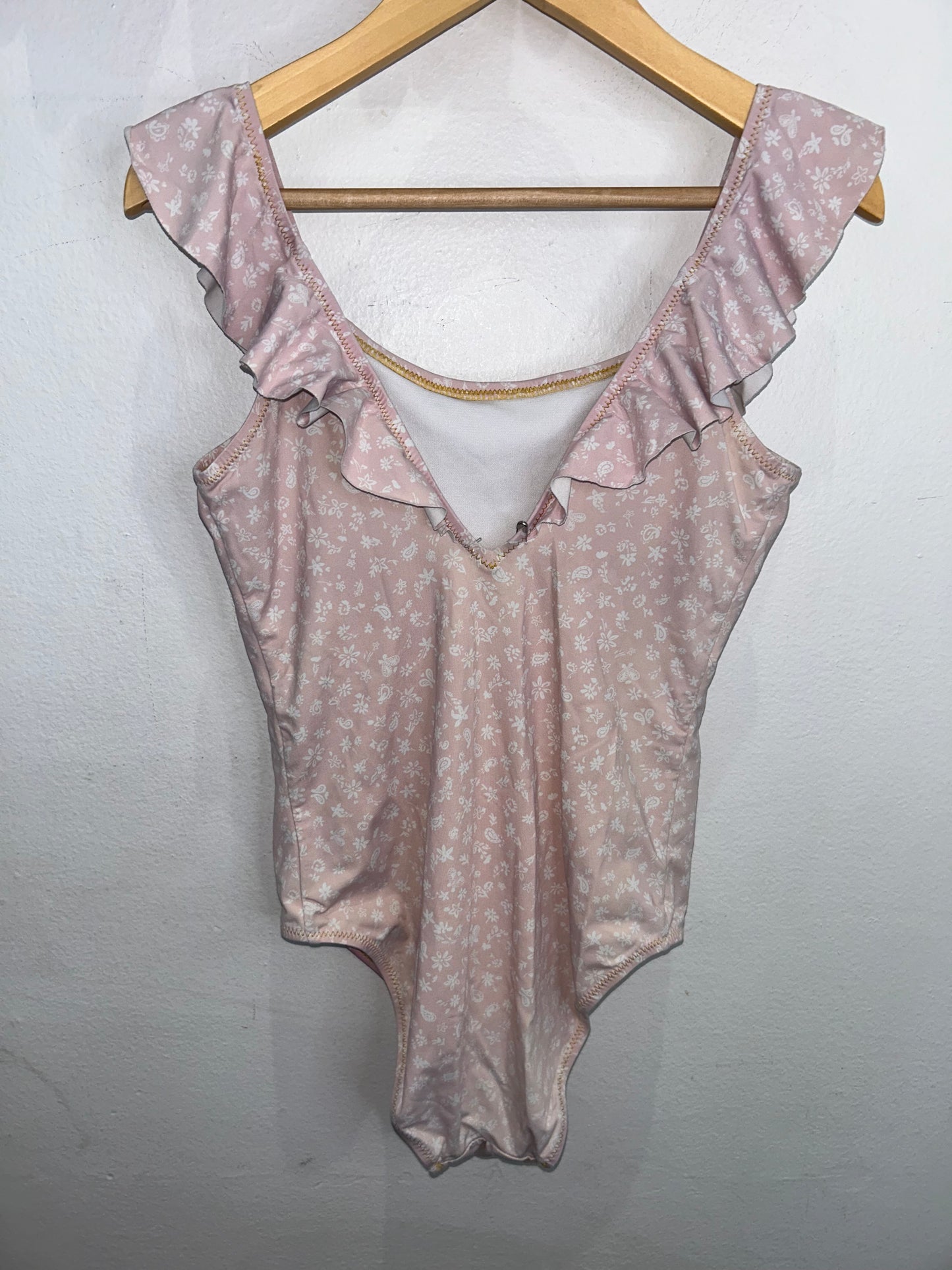 Pink paisley print swimsuit 11-12y