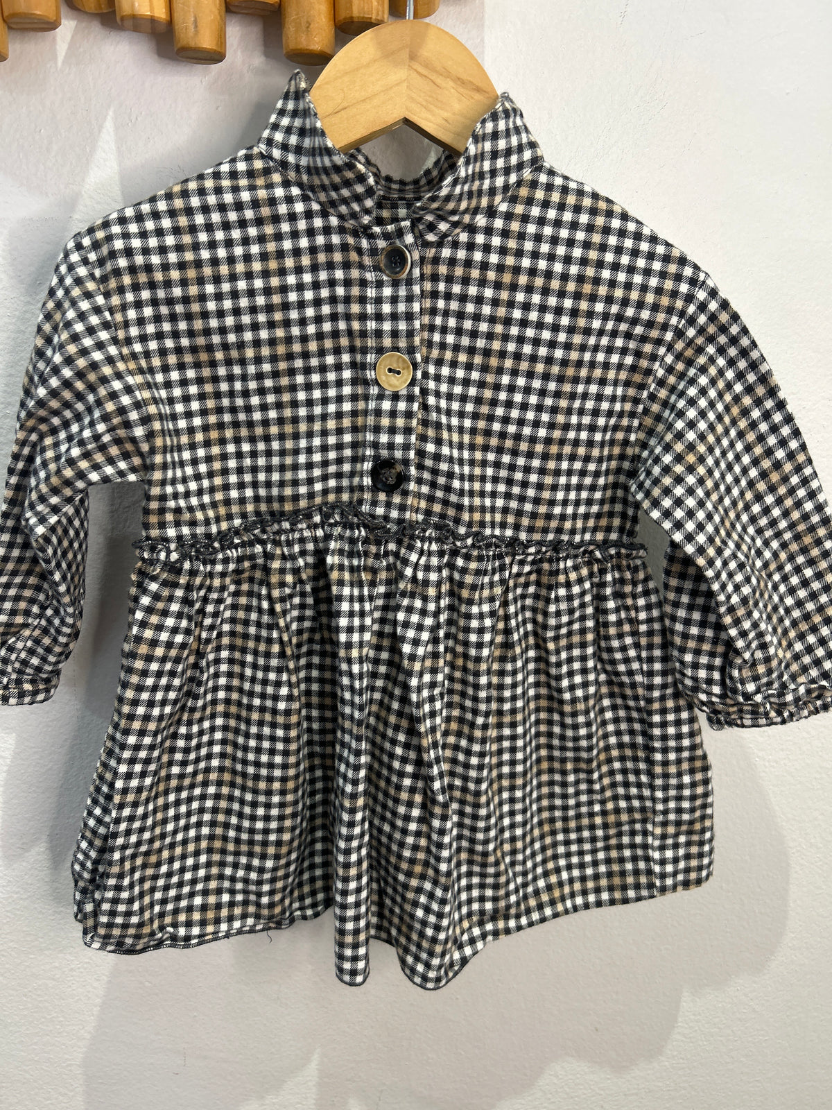 Checkered collar dress 12-18m